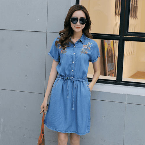 ĐẦM JEAN CỔ SƠ MI